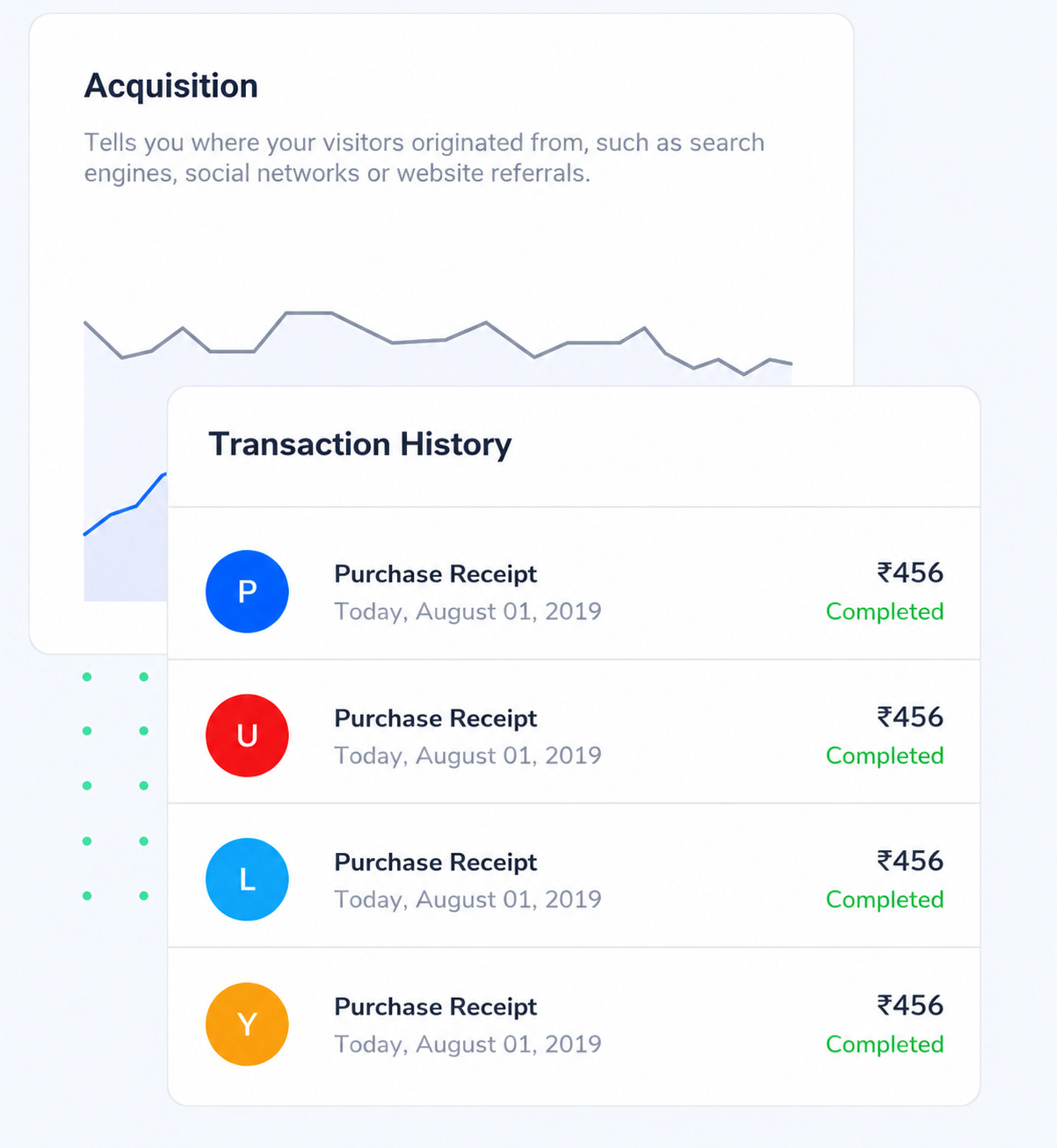 Dashboard to check acquisition
